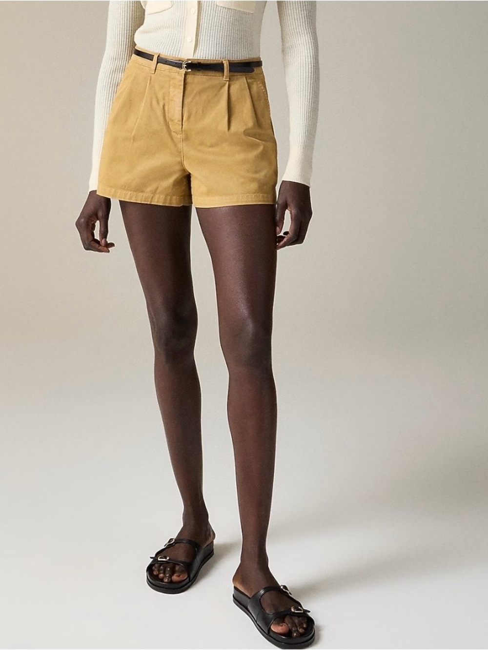 J. Crew Heritage Pleated Chino Short - Size 6 - Honey Brown
